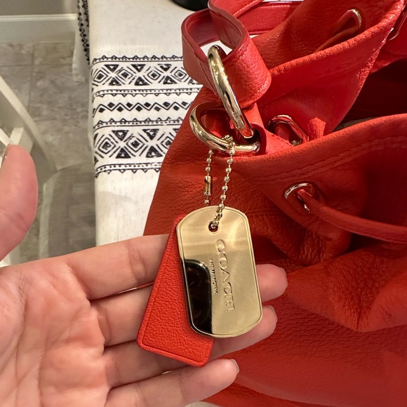 EUC COACH 34988 TURNLOCK TIE MATTE SOFT GRAIN LEATHER BUCKET SHOULDER BAG - Picture 4 of 15